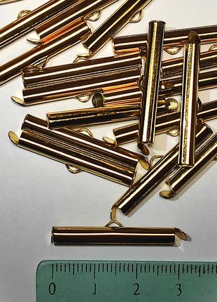 Концевик-трубочка 30 мм из нержавеющей стали (Gold) 1 шт