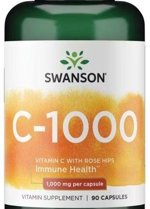Вітамін С із шипшиною 1000 мг Swanson Vitamin C аскорбінова ки...