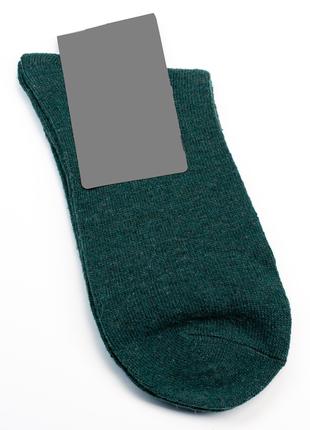 Зеленые трикотажные носки без манжет, размер 41-47