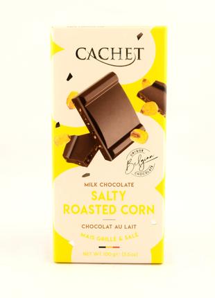 Шоколад молочный с соленой печеной кукурузой Cachet 100 г Бельгия