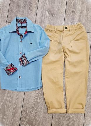 Комплект для мальчика, брюки zara, рубашка tommy, стильный ком...