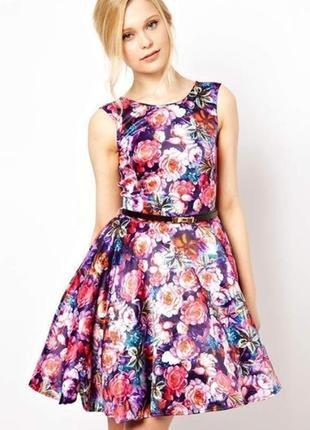 Нарядное романтичное платье 3d цветочный принт