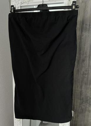 Юбка h&amp;m однотонная черная хлопковая юбка для беременных ю...