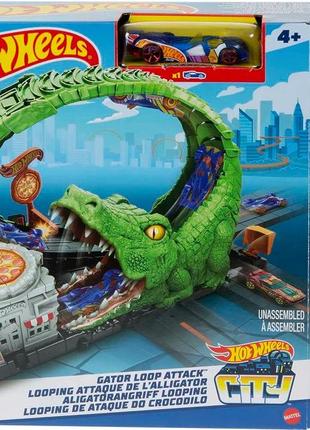 Трек хот вилс с крокодилом hot wheels toy car track set gator ...