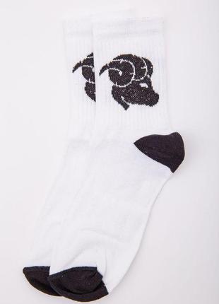 Білі жіночі шкарпетки з малюнком 172r916