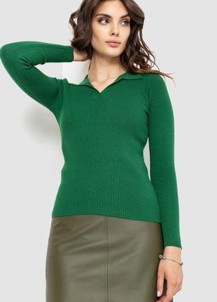 Кофта женская в рубчик, цвет зеленый, 204r015