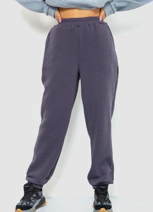 Спорт штаны женские на флисе, цвет темно-серый, 214r107