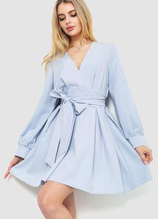Платье на запах нарядное, цвет светло-голубой, 214r535