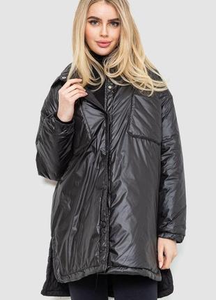 Куртка женская демисезонная свободного кроя, цвет черный, 235r...