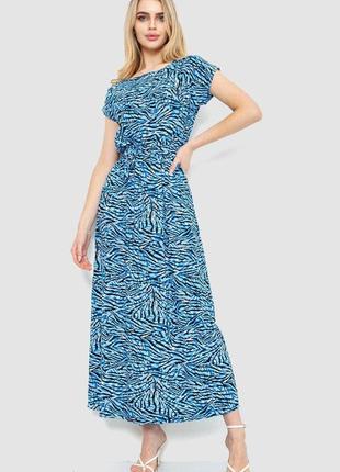 Платье с принтом, цвет сине-черный, 214r055-4