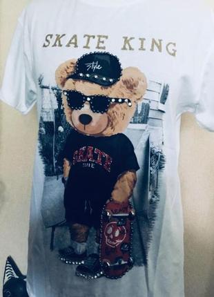 🔥 футболка 🔥 принт ведмедик бавовна туреччина