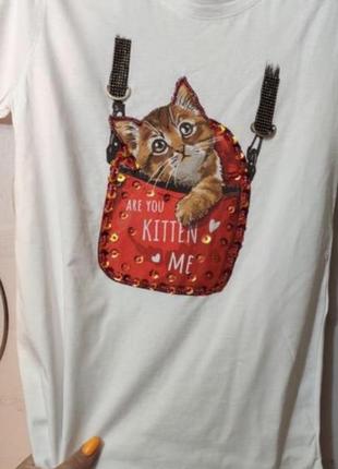 🔥 футболка 🔥 бавовна котик туреччина принт