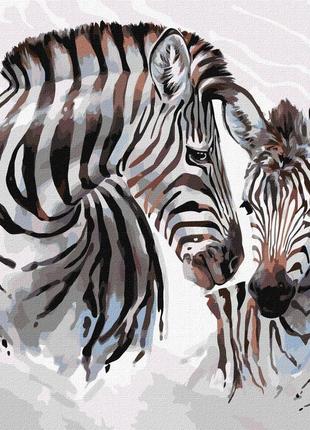 Картина по номерам полосатая жизнь зебры. животные
 40*40 см и...