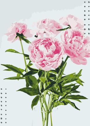 Картина по номерам розовые пионы. цветы 40*50 см оригами lw 32380