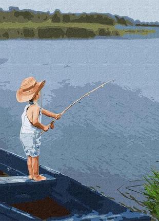 Картина по номерам первая рыбалка 40*50 см идейка kho4930