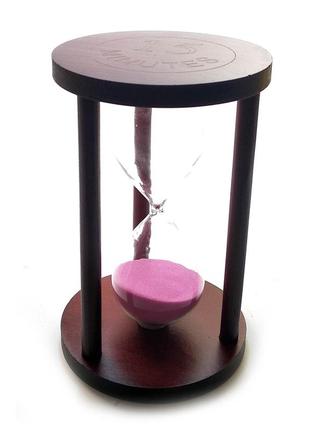 Часы песочные 15 мин розовый песок(14,5х9х9 см)