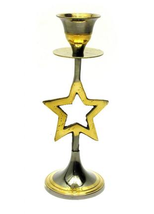 Подсвечник бронзовый "звезда" (15,5х6,5х6 см)