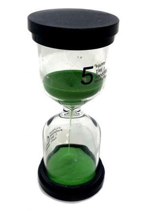 Часы песочные (5 минут) "зеленый песок" (10.5х4,5х4,5 см)