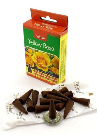 Yellow rose incense cones (желтая роза)(tulasi) конусы