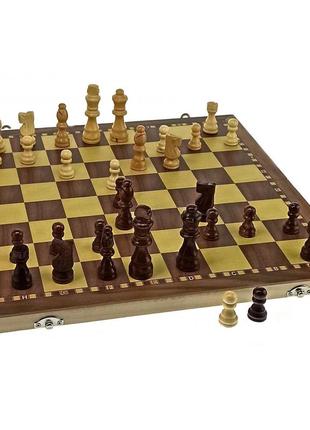 Шахматы+шашки деревянные магнитные (39х39х2 см)