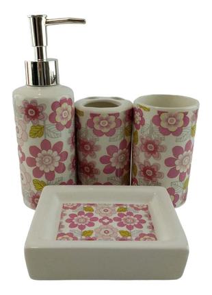 Набор для ванной керамический "цветы"