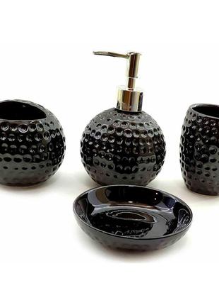 Набор для ванной гольф керамический (23х21х11 см) черный