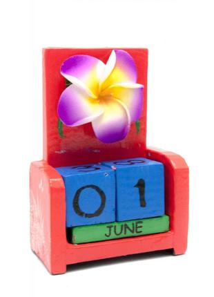 Вечный календарь "цветок" дерево (10х7х4 см)