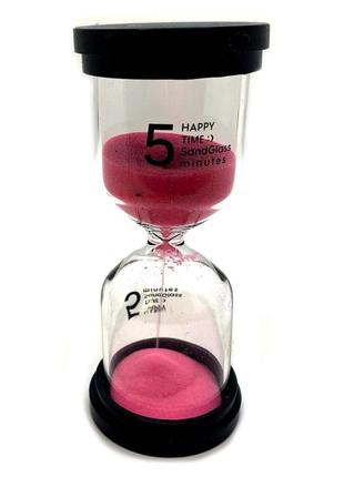 Годинник пісочний (5 хвилин) "рожевий пісок" (10,5х4,5х4,5 см)
