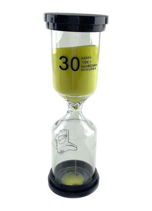 Годинник пісочний 30 хв жовтий пісок (13,5х4,5х4,5 см)