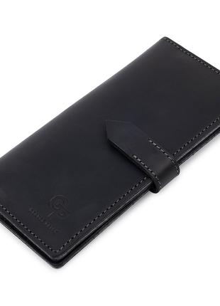 Стильное матовое мужское портмоне GRANDE PELLE 11560 Черный