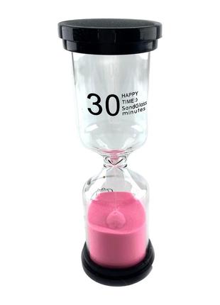 Часы песочные 30 мин розовый песок (13,5х4,5х4,5 см)