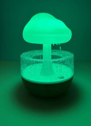 Нічник-зволожувач повітря гриб з ефектом дощу з підсвіткою RGB
