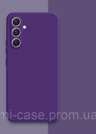 Силиконовый чехол для Samsung Galaxy A34 Фиолетовый микрофибра...