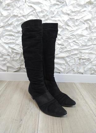 Жіночі замшеві зимові чоботи victorio russo чорні розмір 39