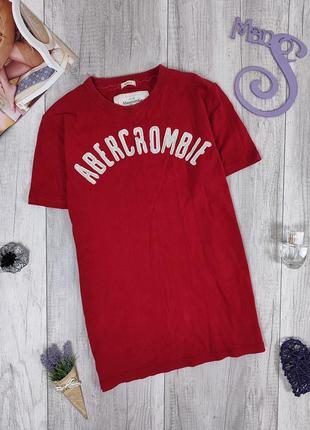 Мужская красная футболка abercrombie & fitch размер l