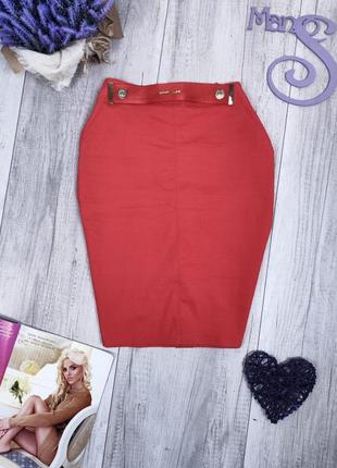 Женская юбка-карандаш dawn line кораллового цвета размер 36 (s)