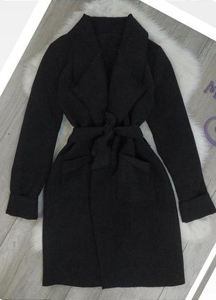 Пальто на запах демісезонне темно-сірого кольору розмір м