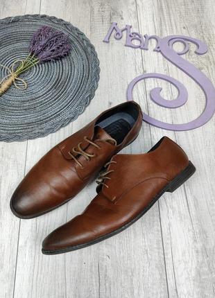 Мужские коричневые туфли burton menswear кожа размер 44