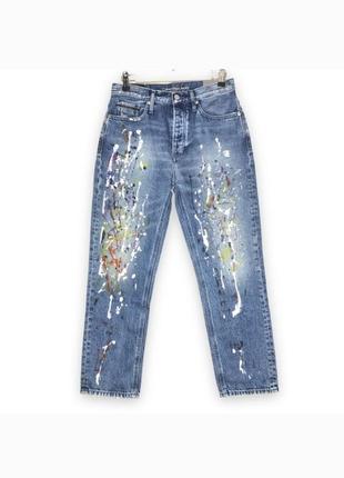 Женские синие джинсы-бойфренды с принтом от calvin klein jeans...