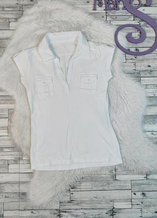 Женская белая футболка поло atlantic размер 44 s