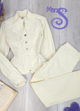 Женский костюм mes пиджак и брюки молочного цвета размер м (46)
