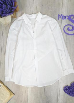 Женская рубашка блузка белая с длинным рукавом без застёжки ра...