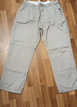 Бежевые теплые брюки на флисовой подкладке w40 размер