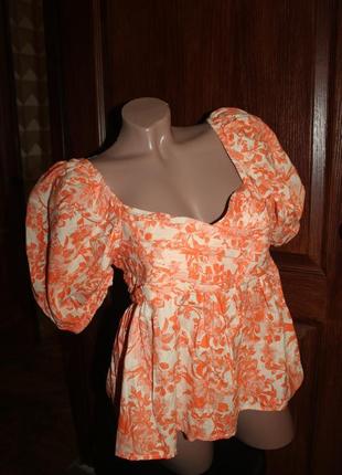Блуза персиковая в цветы dorothy perkins
