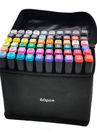 Cкетч маркеры двусторонние набор 60 цветов в сумке sketch mark...