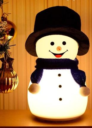 Настольный светильник детский силиконовый ночник “снеговик” на...