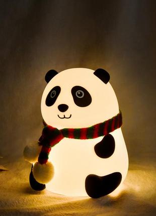 Настольный светильник детский силиконовый ночник "панда"