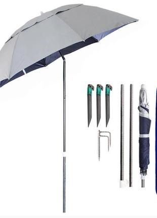 Зонт пляжный садовый с клапаном антиветер и наклоном 1,8 м, (с...