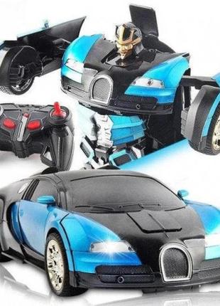 Машина-трансформер с пультом bugatti veyron robot car size 1:1...