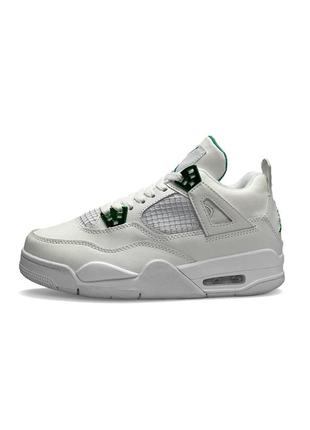 Nike air jordan 4 retro white metallic green